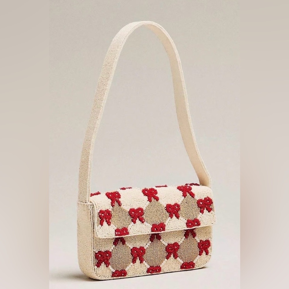 NWT The Fiona Beaded Bag:  Winter Icon Edition, Bows Checkered